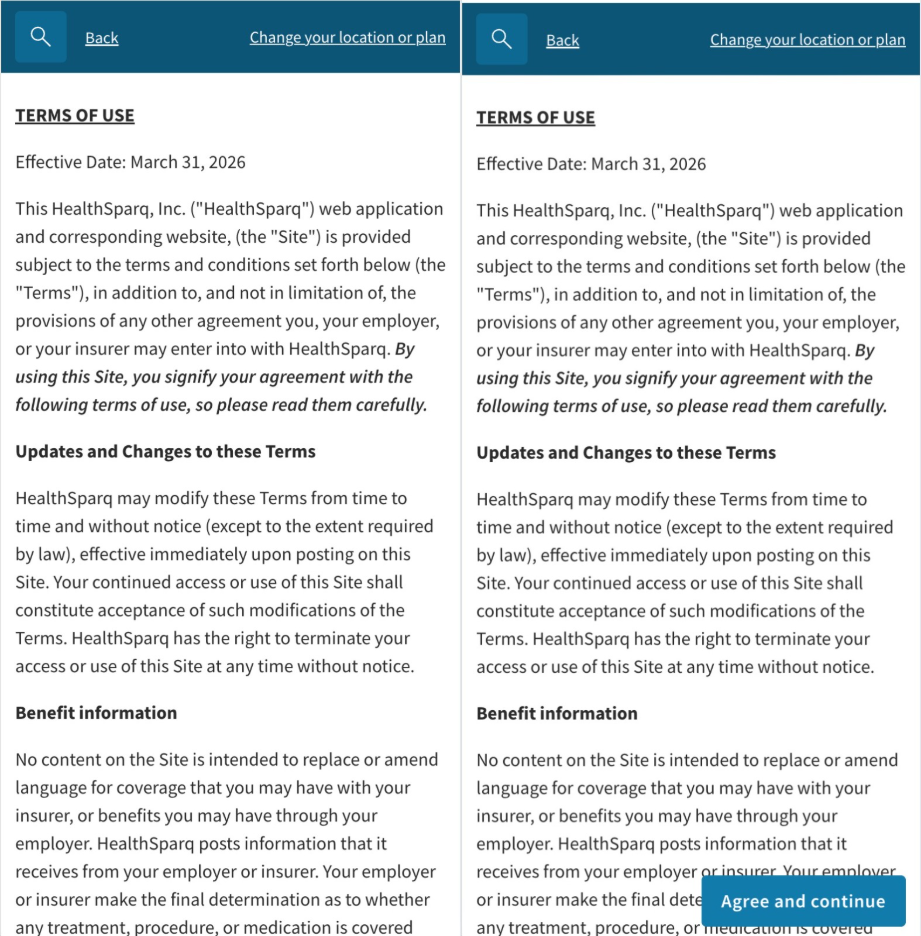Mobile Top of Page- Before and New